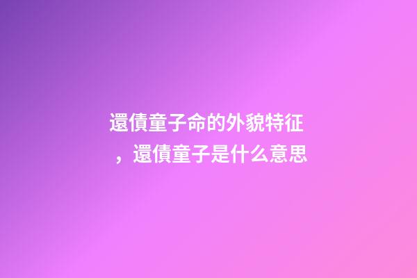 還債童子命的外貌特征，還債童子是什么意思